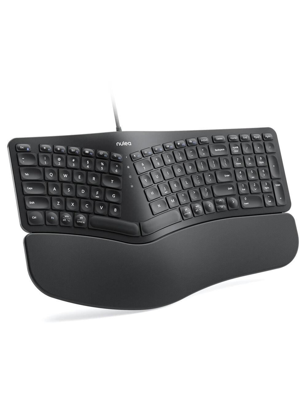 Nulea RT05C Wired Ergonomic Split Keyboard USB with Cushioned Wrist Rest